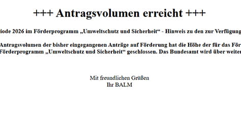 Fördermittel erschöpft